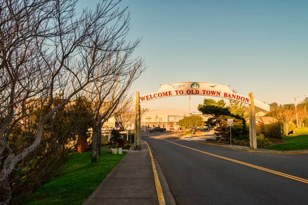 Welcome to Old Town Bandon Oregon sign